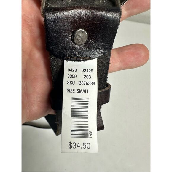 AMERICAN EAGLE OUTFITTERS Leather BELT Turquoise Stone Concho Buckle S - Picture 4 of 12